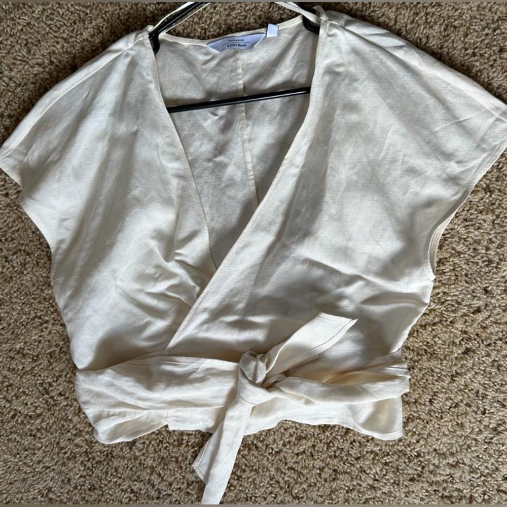 &OtherStories wrap blouse in beige